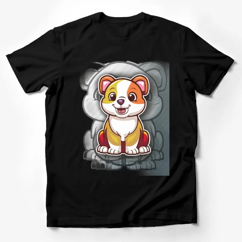 Cute Cartoon Dog T-Shirt, Colorful Puppy Graphic Tee, Kids and Adults Casual Wear, Unisex Animal Design Top, Soft Cotton Shirt Male T-Shirt