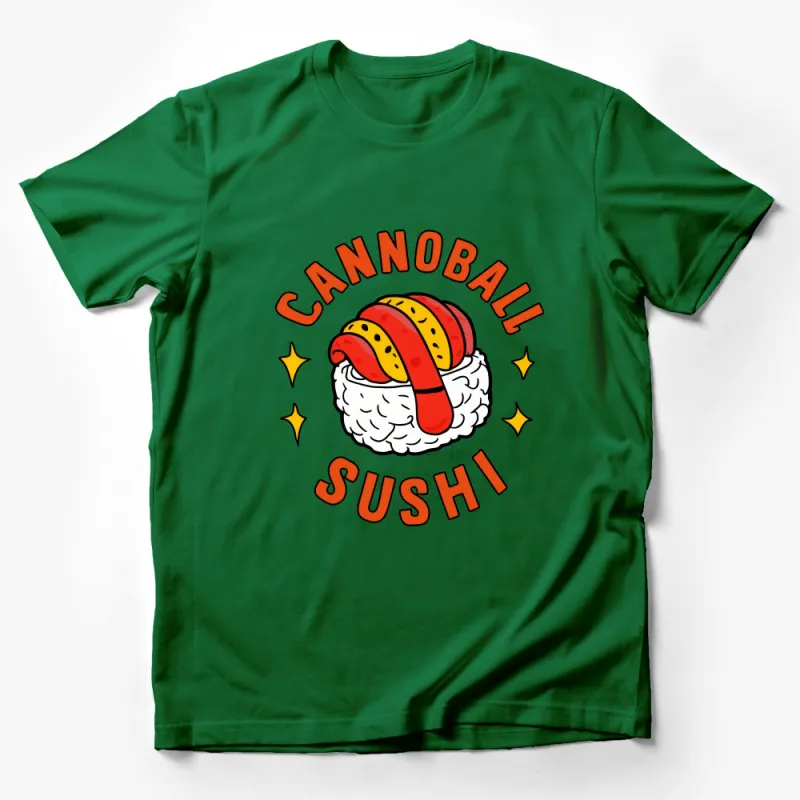 Cannoball Sushi Graphic Tee, Fun Sushi Lover T-Shirt, Unique Foodie Gift Male T-Shirt