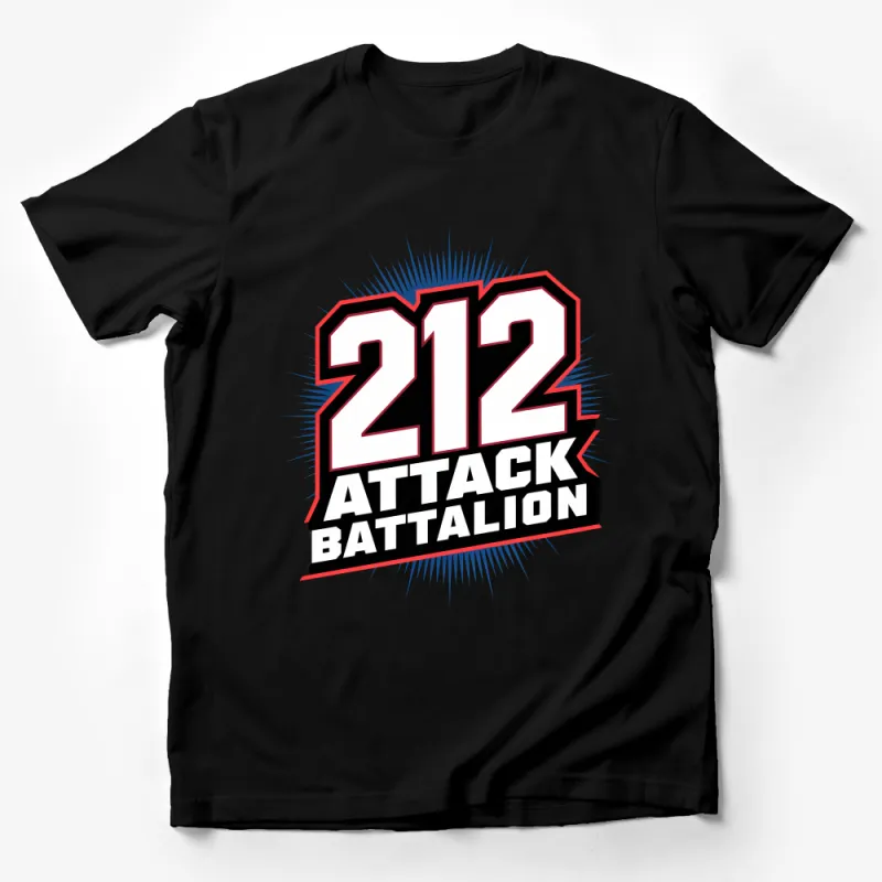 Men's Graphic Tee 212 Attack Battalion, Cool Comic Style Shirt, Bold Number Design, Casual Unisex Apparel Male T-Shirt