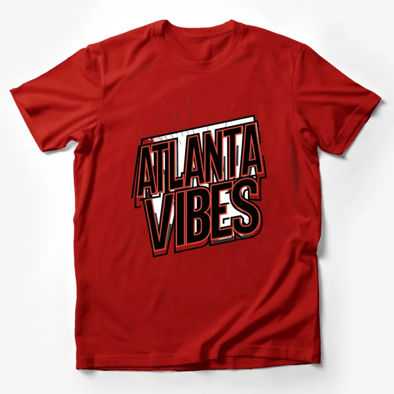 Atlanta Vibes T-Shirt, Urban Style Tee, Retro Font Graphic Shirt, Casual Streetwear Top, Gift for Friends Male T-Shirt