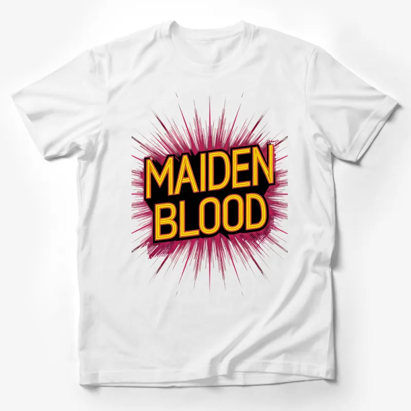 Vintage Style Maiden Blood T-Shirt, Retro Band Tee, Classic Rock Music Fan Shirt, Unisex Graphic Tee Male T-Shirt