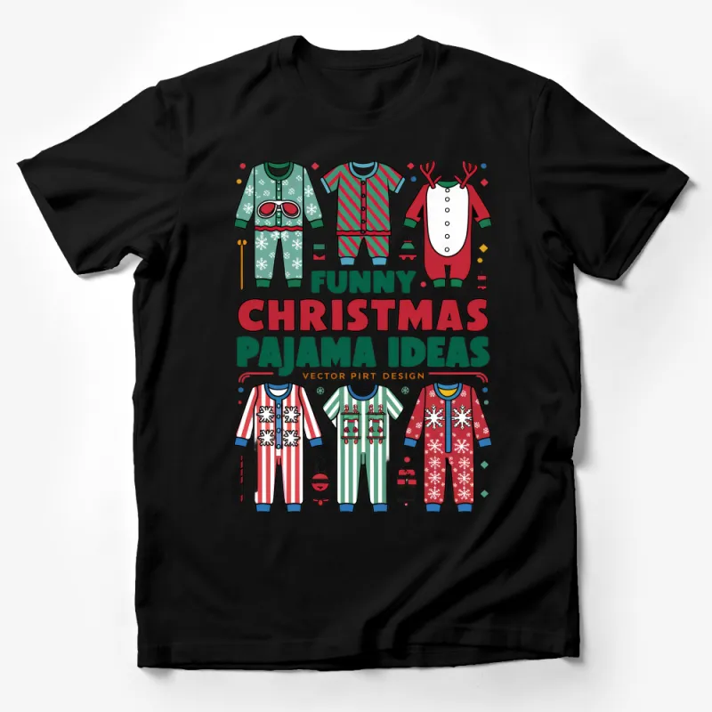 Unique Funny Christmas Pajama Ideas T-Shirt, Festive Holiday Season Sleepwear for Family Male T-Shirt