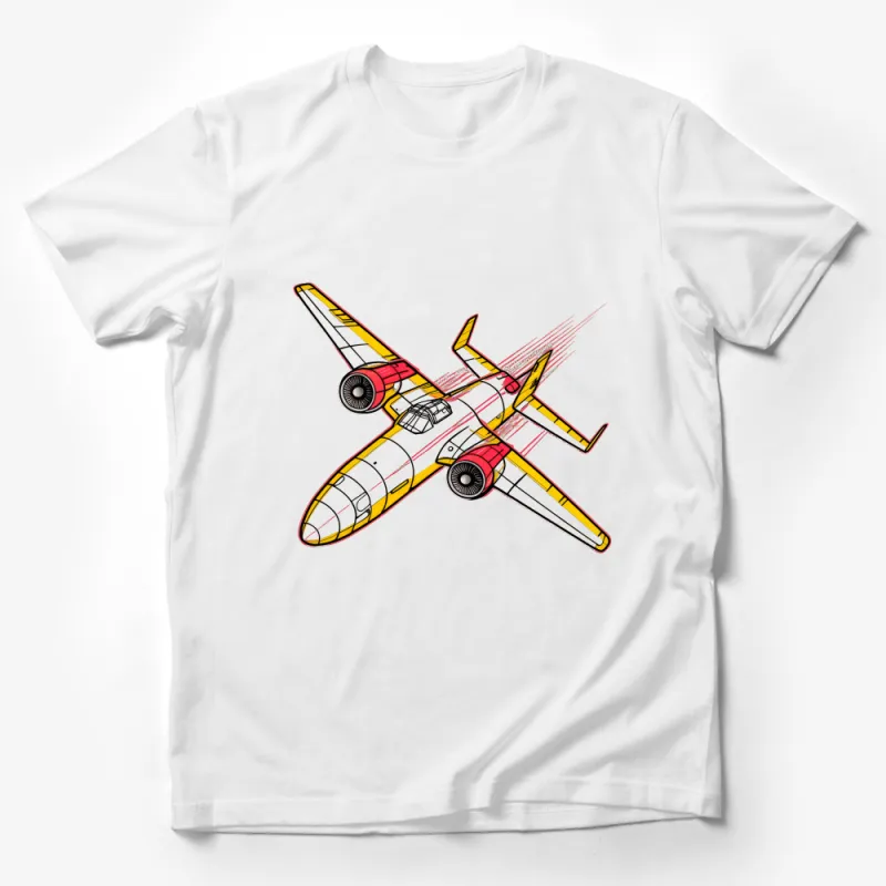 Aviation Enthusiast Colorful Airplane Graphic T-Shirt, Pilot Unisex Tee, Vintage Aircraft Lover Gift Idea Male T-Shirt