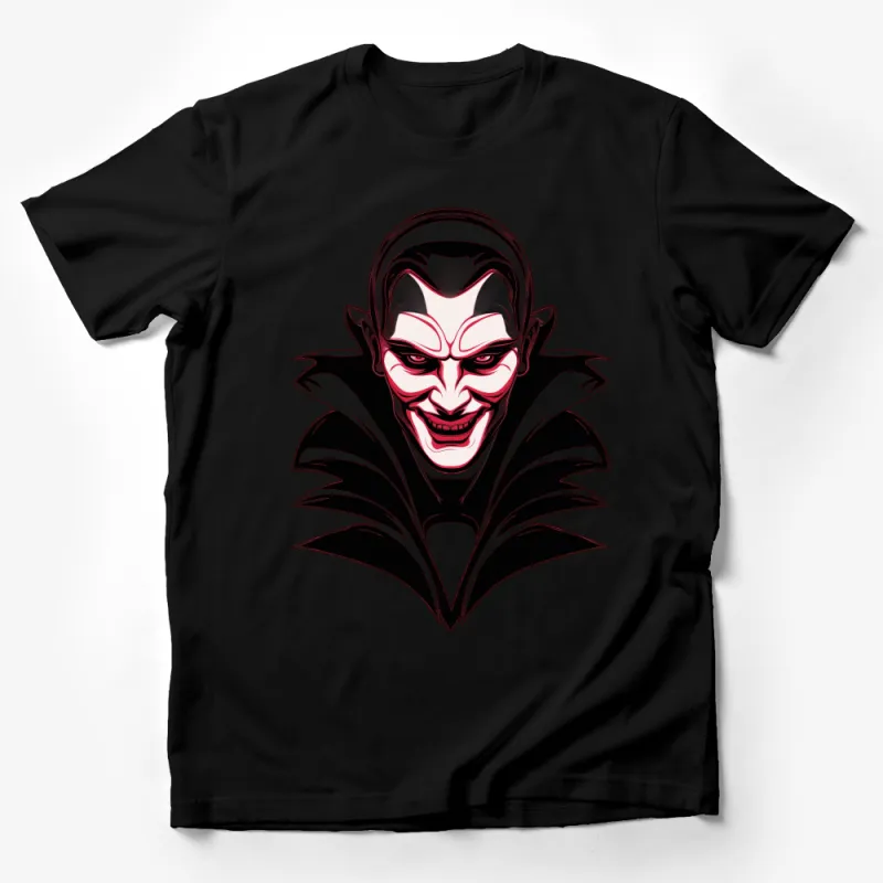 Unique Vampire Smile Illustration T-Shirt, Gothic Style Tee, Unisex Horror Graphic Shirt Male T-Shirt