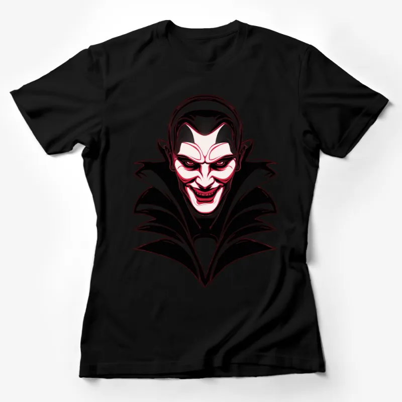 Unique Vampire Smile Illustration T-Shirt, Gothic Style Tee, Unisex Horror Graphic Shirt Female T-Shirt