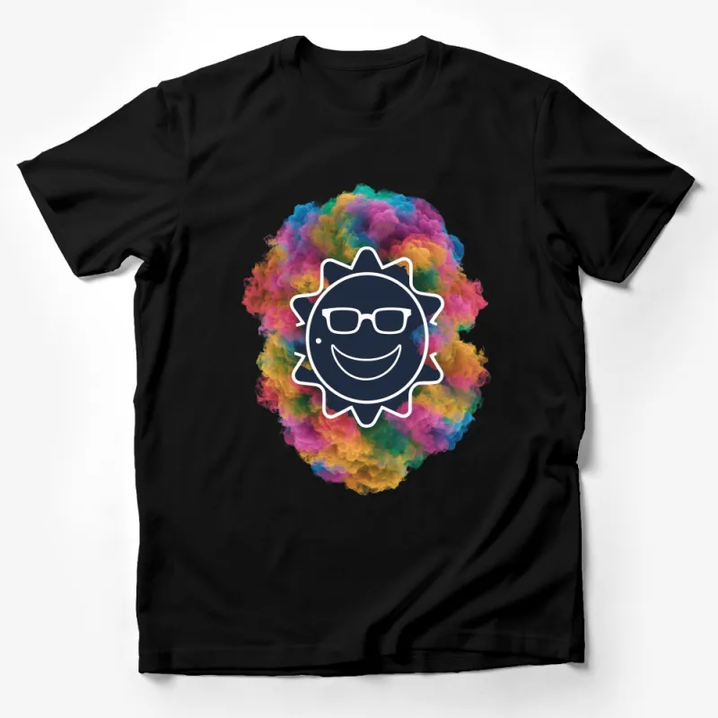 Colorful Abstract Explosion Smile Face Unisex T-Shirt - Vibrant Casual Wear for All Ages Male T-Shirt