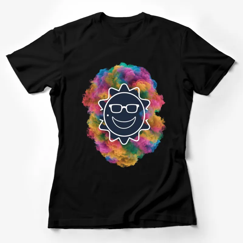 Colorful Abstract Explosion Smile Face Unisex T-Shirt - Vibrant Casual Wear for All Ages Female T-Shirt