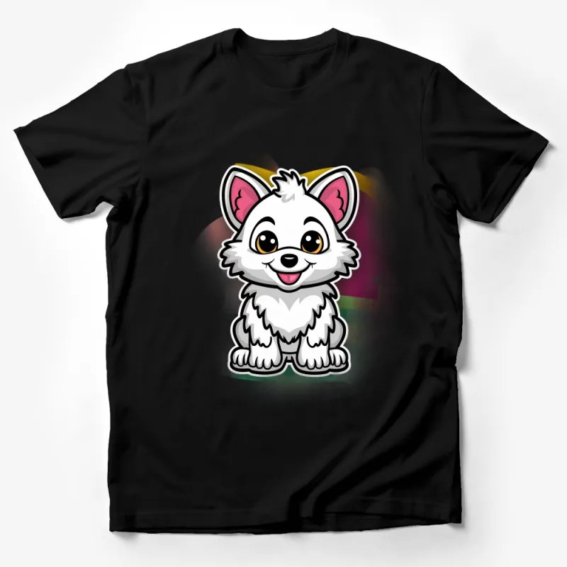 Adorable Cartoon Husky Puppy T-Shirt, Kids and Adults Cute Dog Lover Tee Male T-Shirt