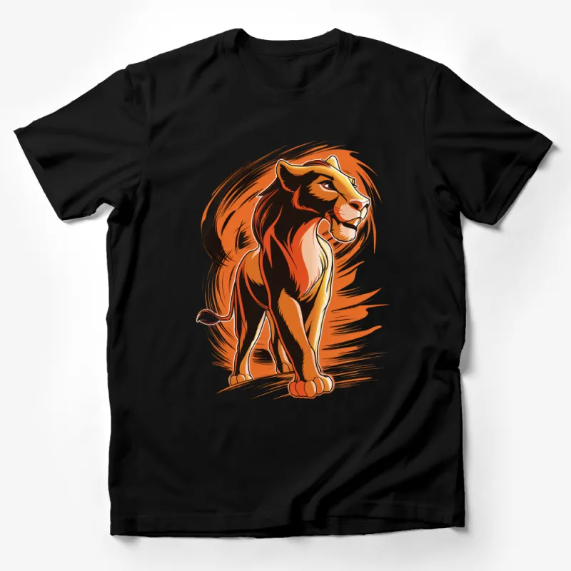 Majestic Lion Graphic T-Shirt, Unisex Animal Print Tee, Casual Wildlife Illustration Top, Bold Lion Art Clothing, Nature Inspired Shirt Male T-Shirt