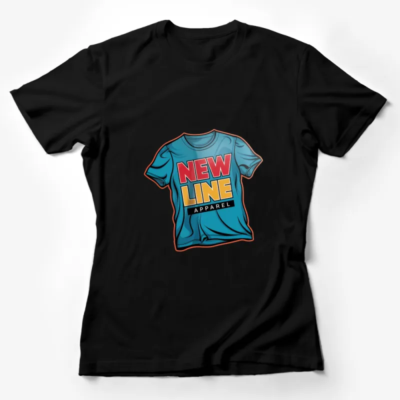 New Line Apparel Retro Graphic Tee, Bold Colorful Unisex T-Shirt, Casual Streetwear, Fashionable Summer Outfit, Trendy Top Female T-Shirt