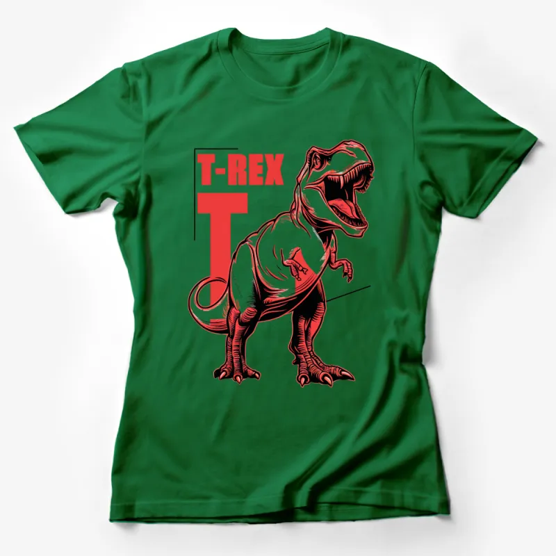 Dinosaur Graphic Tee for Adults, T-Rex Alphabet Vintage Style Shirt, Red and White Unisex T-Shirt Female T-Shirt