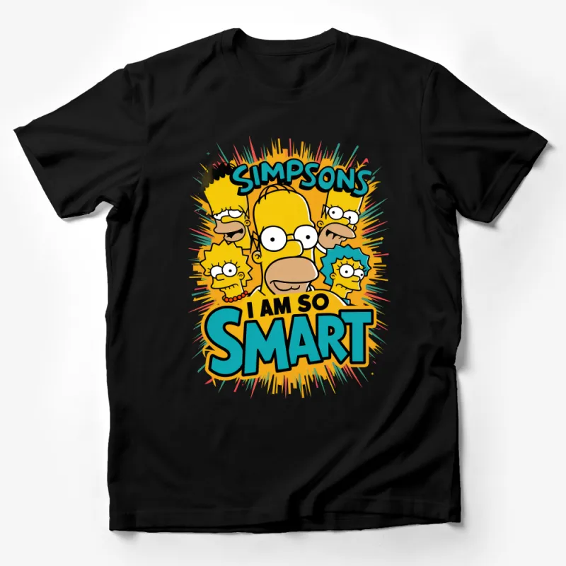 Cartoon Family Yellow Characters I Am So Smart Themed T-Shirt Male T-Shirt