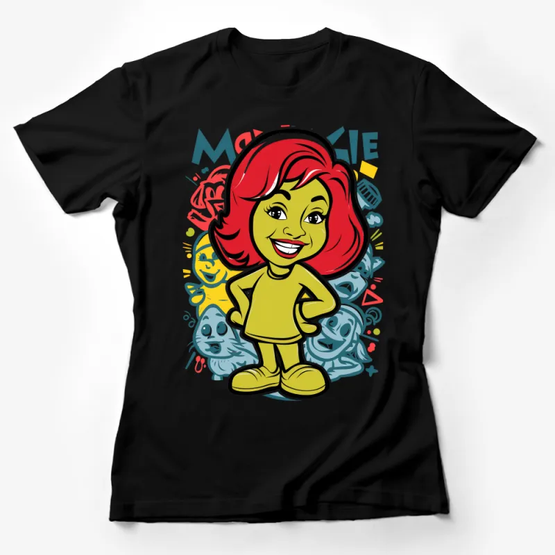 Colorful Cartoon Character T-Shirt, Vibrant Mascot Graphic Tee for All Ages Female T-Shirt