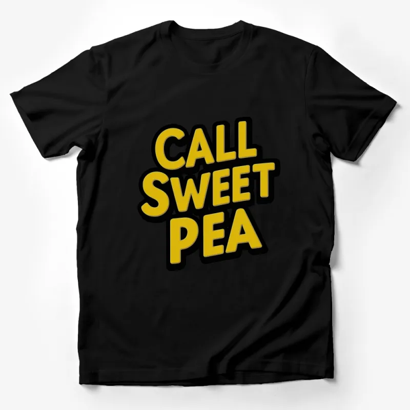 Bold Call Sweet Pea Graphic Tee, Retro Yellow and Black Shirt, Unisex Statement T-Shirt, Urban Style Top, Casual Wear Male T-Shirt