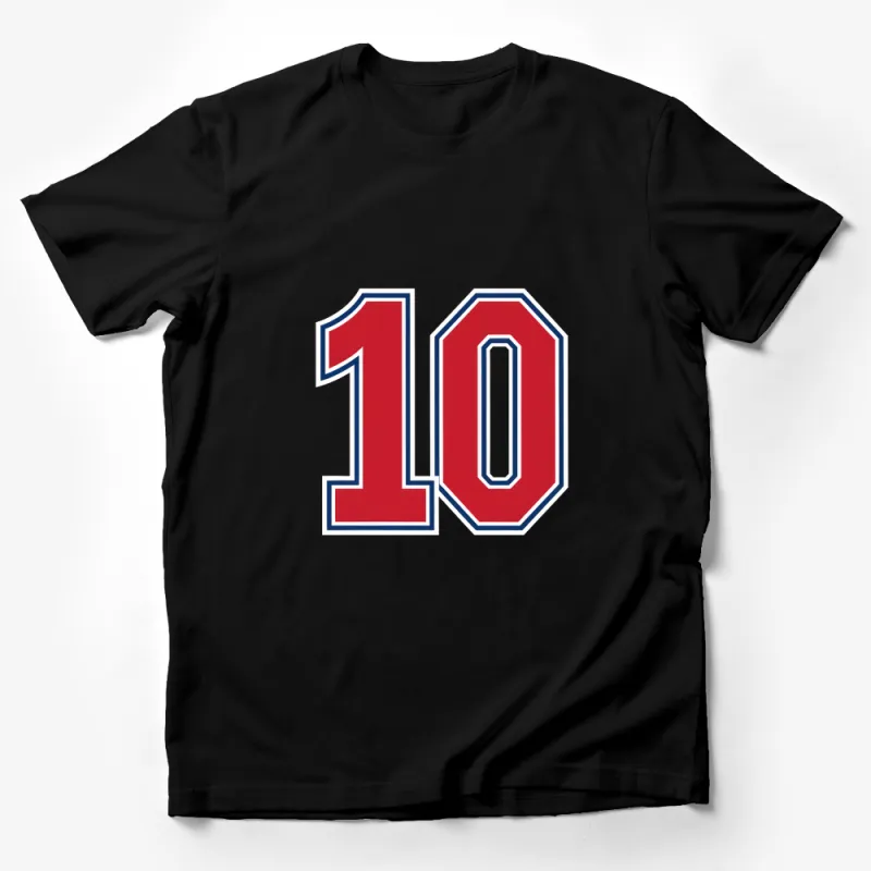 Sports Fanatic Bold Number 10 Jersey Style T-Shirt for Team Pride Events Male T-Shirt