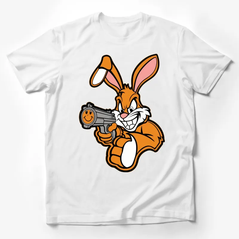 Cartoon Rabbit T-Shirt, Funny Animal Graphic Tee, Unisex Adult Casual Wear, Novelty Shirt Male T-Shirt