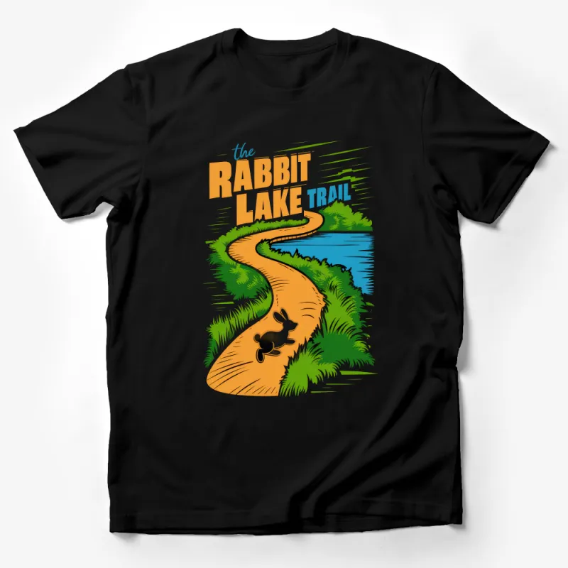 Unisex Rabbit Lake Trail Graphic Tee, Nature Lover T-Shirt, Outdoor Adventure Shirt, Casual Hiking Top, Unique Wildlife Design Shirt Male T-Shirt