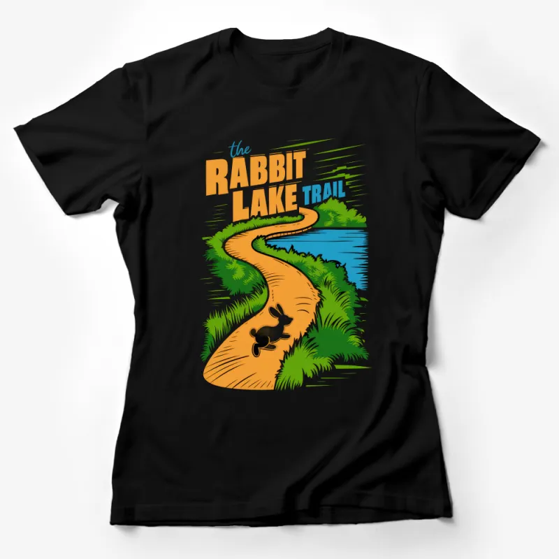 Unisex Rabbit Lake Trail Graphic Tee, Nature Lover T-Shirt, Outdoor Adventure Shirt, Casual Hiking Top, Unique Wildlife Design Shirt Female T-Shirt