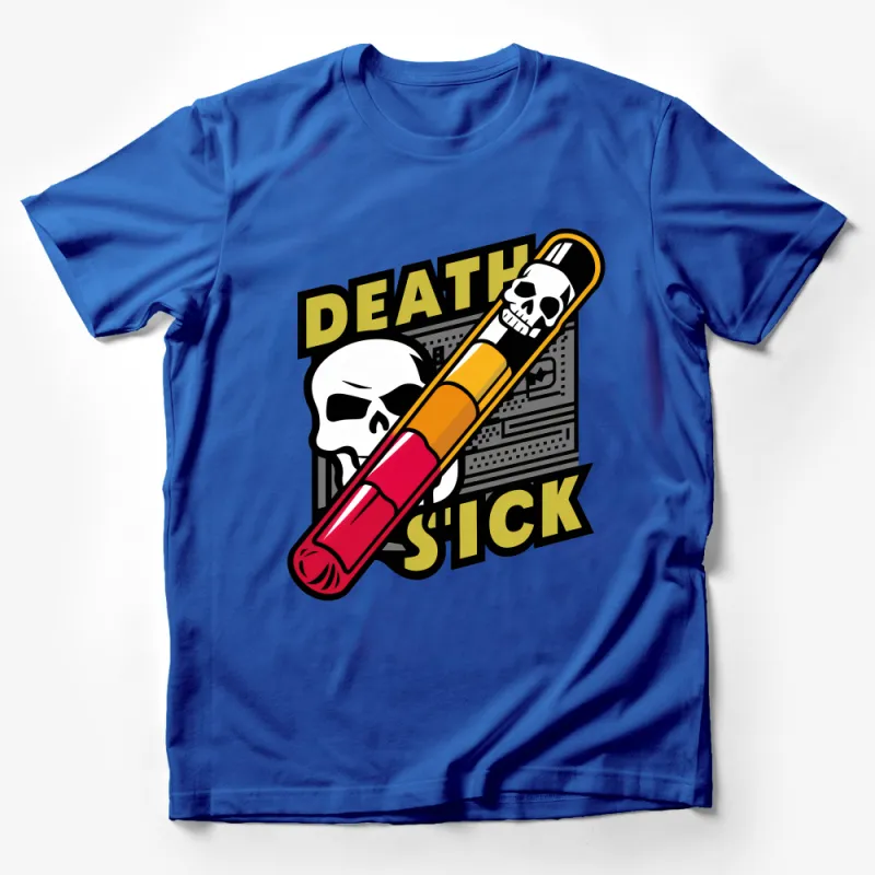 Death Stick Graphic T-Shirt, Skull and Pencil T-Shirt, Edgy Streetwear Tee, Bold Statement Casual Wear, Unisex Apparel Male T-Shirt