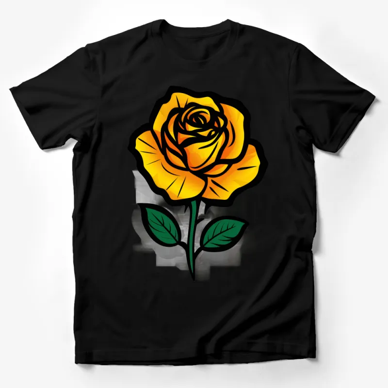 Yellow Rose Graphic Tee, Nature-Inspired Shirt, Floral Print Unisex T-Shirt, Casual Summer Outfit, Botanical Top, Gift for Gardeners Male T-Shirt