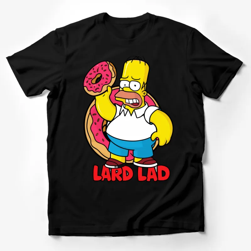 Cartoon Doughnut Lover T-Shirt, Funny Character Tee, Casual Streetwear, Unisex Graphic Shirt, Gift for Friends, Colorful Top, Donut Fan Male T-Shirt