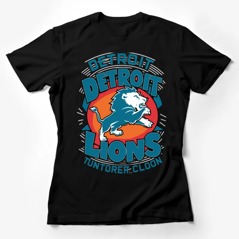 Detroit Lions Inspired Retro Graphic Tee, Vintage Sports Team Logo T-Shirt, Unisex Football Fan Apparel Gift Female T-Shirt