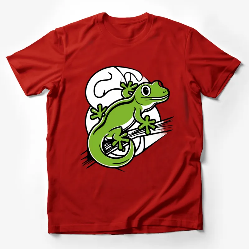 Cute Green Gecko T-Shirt, Lizard Lover Tee, Graphic Animal Shirt, Casual Unisex Top, Nature Inspired Clothing, Gift for Herpetologist Male T-Shirt