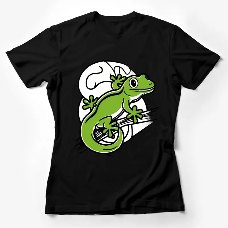 Cute Green Gecko T-Shirt, Lizard Lover Tee, Graphic Animal Shirt, Casual Unisex Top, Nature Inspired Clothing, Gift for Herpetologist Female T-Shirt