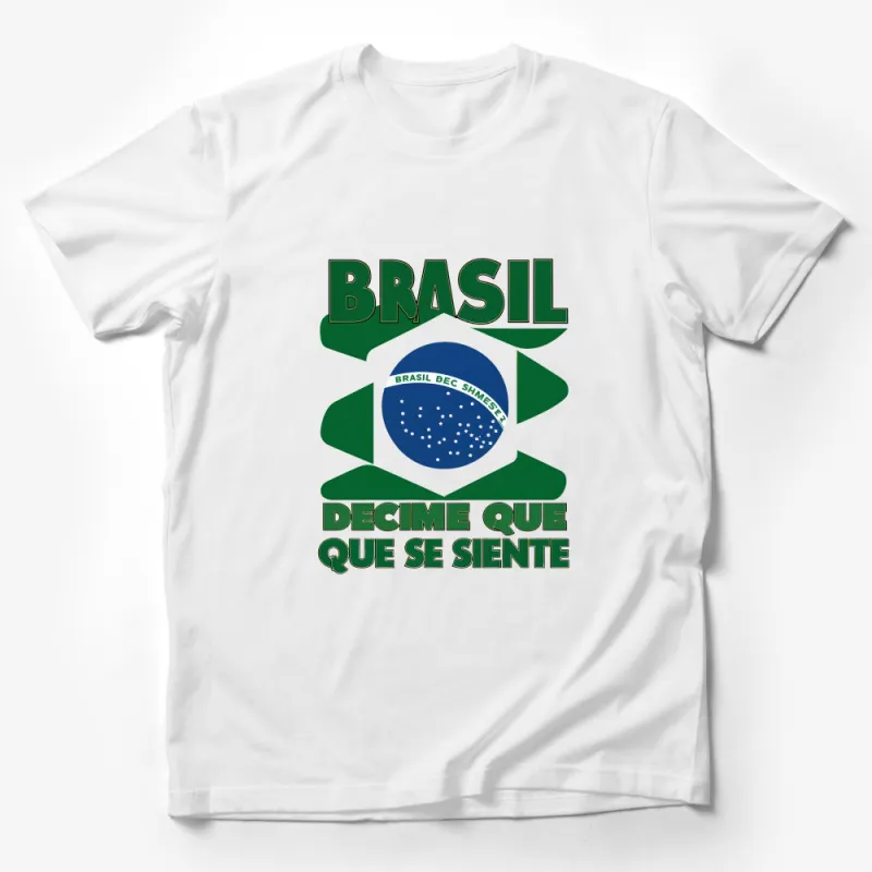 Brazilian Pride T-Shirt, Brasil Decime Que Se Siente, Soccer Fan Tee, Green and Yellow Shirt Male T-Shirt