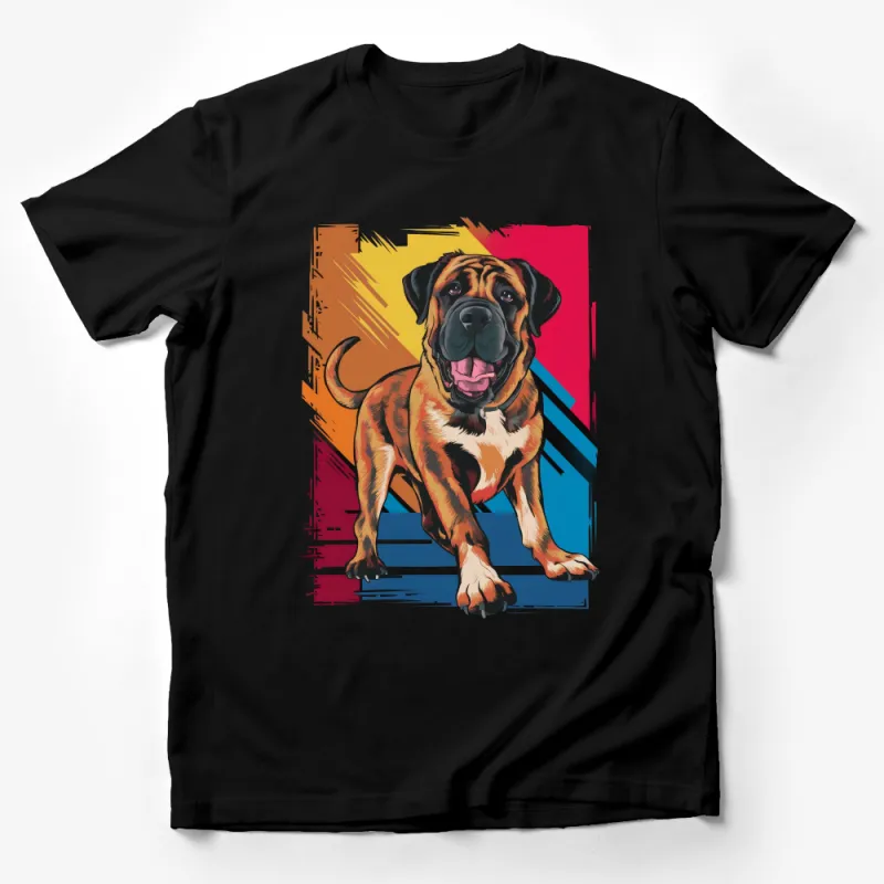 Colorful Shar-Pei Dog T-Shirt, Vibrant Pet Art Tee, Animal Lover Graphic Shirt, Unisex Fashion Top, Casual Dog Owner Gift, Urban Style Wear Male T-Shirt