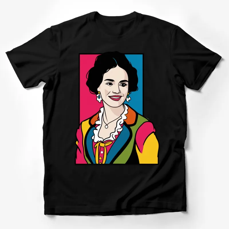 Vintage Style Pop Art Portrait T-Shirt, Colorful Pop Culture Tee, Unisex Graphic Shirt Male T-Shirt