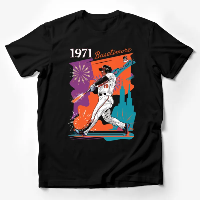 Vintage 1971 Baseball Player T-Shirt, Retro Basetimore Orioles Fan Tee, Classic Sports Illustrated Graphic Shirt, Unisex Apparel Male T-Shirt