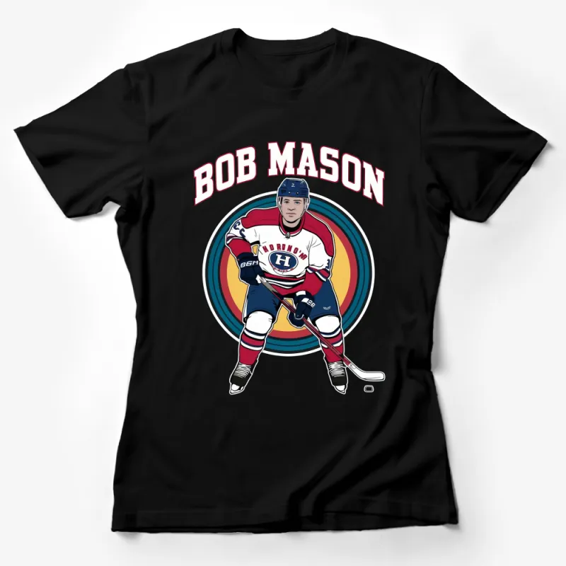 Vintage Hockey Player T-Shirt, Retro Ice Hockey Tee, Athletic Casual Shirt, Unisex Sports Apparel, Bob Mason Inspired Design Top Female T-Shirt