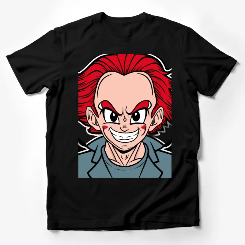 Anime Red Hair Character T-Shirt, Unisex Manga Graphic Tee, Vibrant Casual Streetwear, Cool Otaku Gift, Bold Comic Style Shirt Male T-Shirt