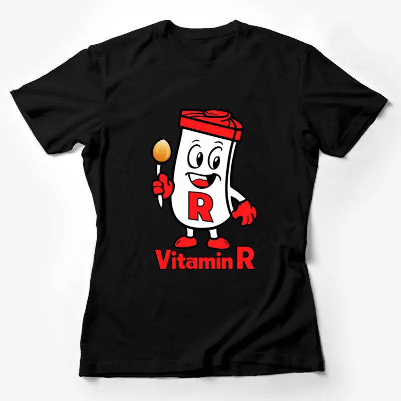 Funny Vitamin R Pill Cartoon T-Shirt, Unique Character Graphic Tee, Unisex Casual Shirt, Gift for Pharmacists Female T-Shirt