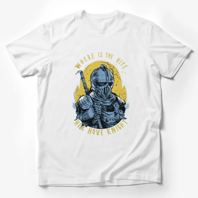 Medieval Knight T-Shirt, Vintage Armor Warrior Tee, Unique History Buff Gift, Graphic Knight Shirt, Retro Style Cotton Unisex T-Shirt Male T-Shirt