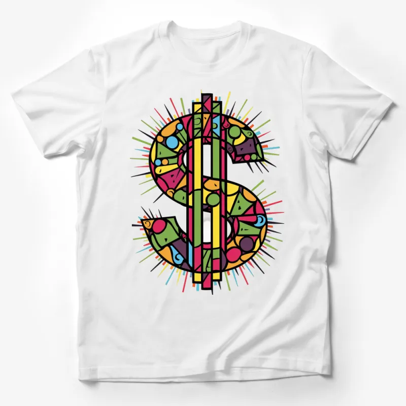 Colorful Abstract Art Peace Sign T-Shirt, Unisex Graphic Tee, Vibrant Hippie Style Top, Casual Festival Wear Male T-Shirt