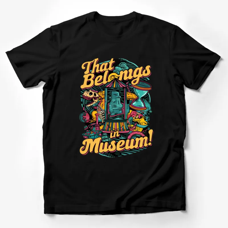 Vintage Adventure Quote T-Shirt, Colorful Graphic Tee, Unique Museum Inspired Shirt, Unisex Male T-Shirt