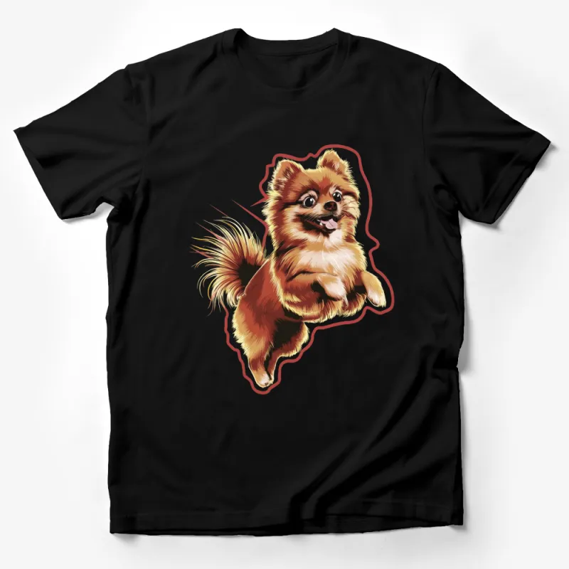 Cute Pomeranian Dog T-Shirt, Fluffy Pet Portrait Tee, Animal Lover Gift, Unisex Graphic Shirt, Soft Cotton, Casual Wear, Dog Mom Apparel Male T-Shirt