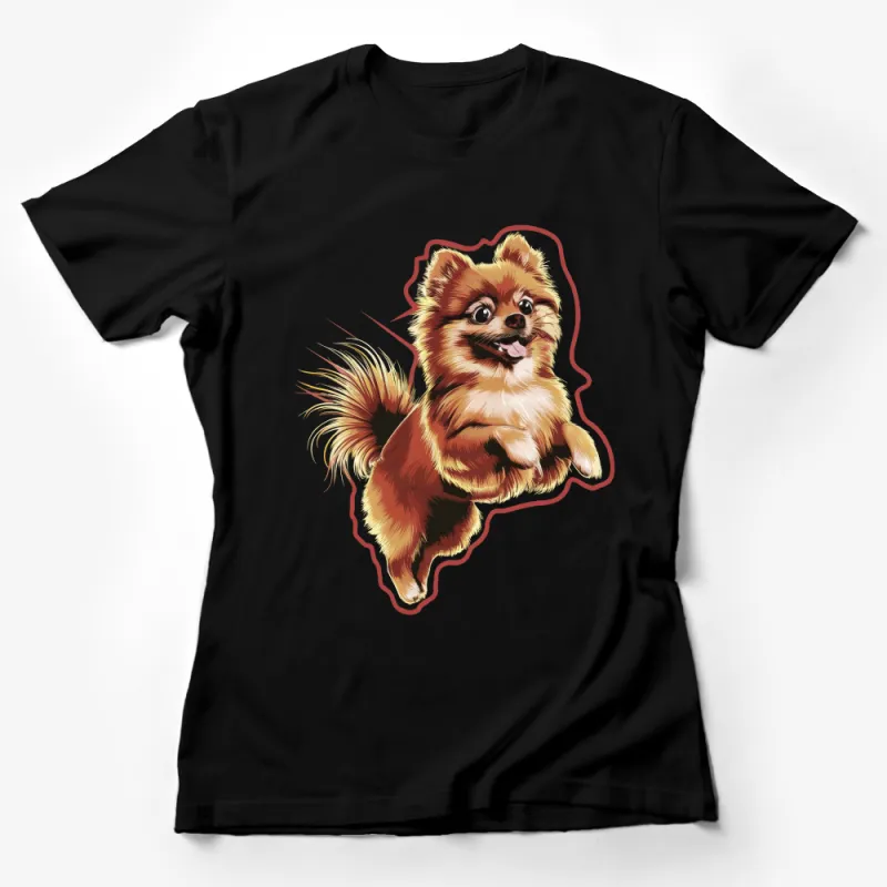 Cute Pomeranian Dog T-Shirt, Fluffy Pet Portrait Tee, Animal Lover Gift, Unisex Graphic Shirt, Soft Cotton, Casual Wear, Dog Mom Apparel Female T-Shirt