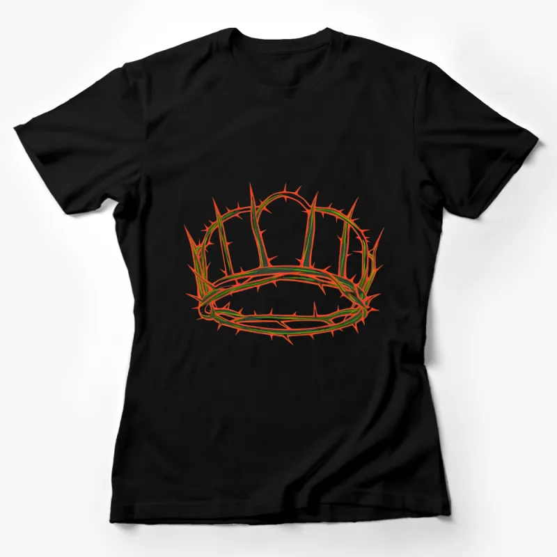 Crown of Thorns Graphic Tee, Christian Faith T-Shirt, Religious Easter Shirt, Unisex Adult Clothing, Inspirational Casual Wear Female T-Shirt