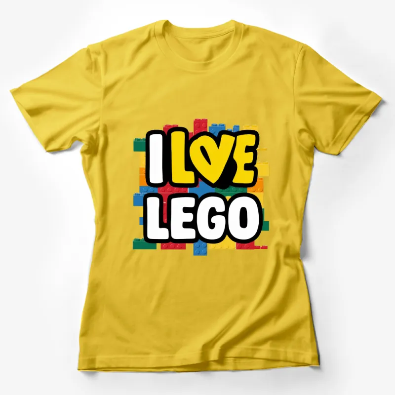 Colorful Brick Pattern I Love Lego Graphic Tee, Unisex T-Shirt for Toy Enthusiasts, Gift for Lego Lovers Female T-Shirt