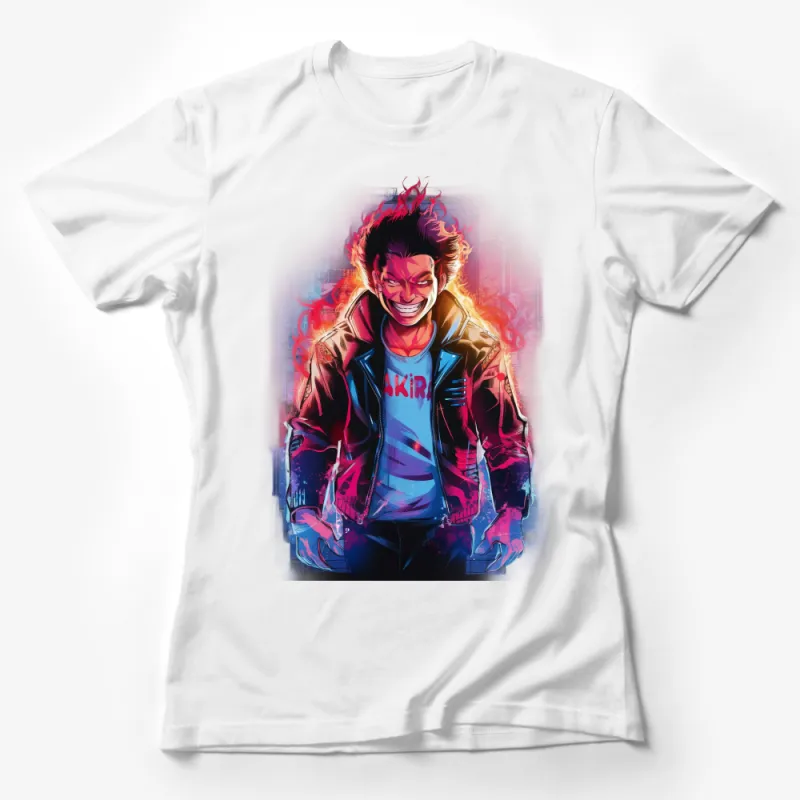 Vibrant Anime Streetwear T-Shirt, Urban Style Graphic Tee, Colorful Anime Character Shirt for Casual Wear Female T-Shirt