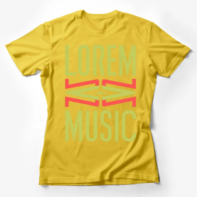 Unisex Lorem Ipsum Music Graphic Tee, Vibrant Red and Green Design Female T-Shirt