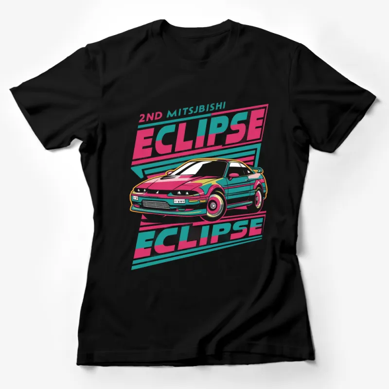 Vintage Car T-Shirt, Mitsubishi Eclipse Graphic Tee, Retro Style Car Lover Shirt, Unisex Casual Wear, Automotive Apparel Gift Idea Female T-Shirt