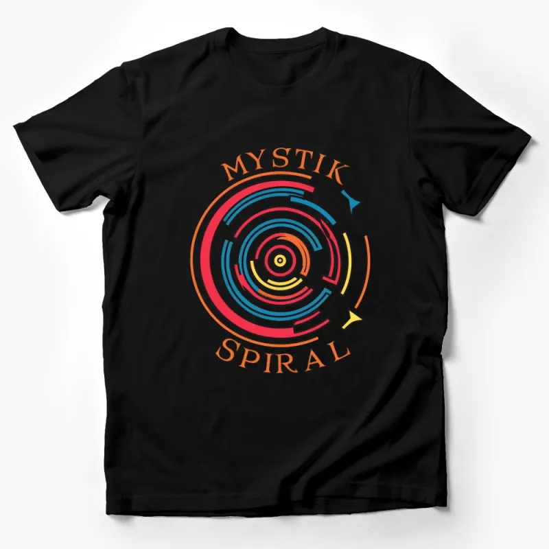 Mystical Spiral Graphic Tee, Vibrant Retro Style Unisex T-Shirt, Aesthetic Casual Apparel, Soft Cotton Shirt, Trendy Gift Idea Male T-Shirt