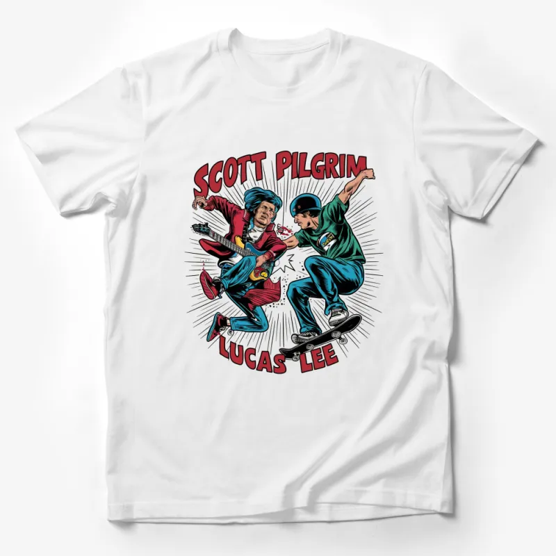 Scott Pilgrim vs. The World Lucas Lee Graphic Tee, Skateboard Action Movie T-Shirt, Vintage Style Comic Book Shirt, Unisex Apparel Male T-Shirt