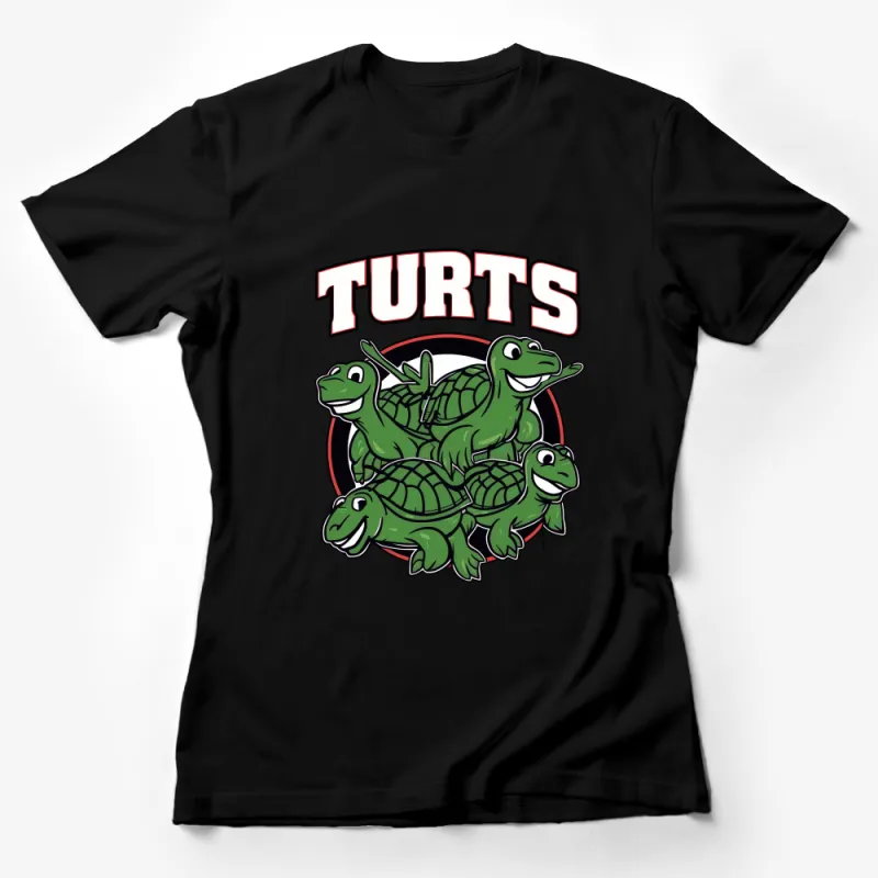 Cartoon Turtle Family T-Shirt, Funny Turtle Stack Tee, Green Animal Lovers Shirt, Unisex Graphic T-Shirt for All Ages Female T-Shirt