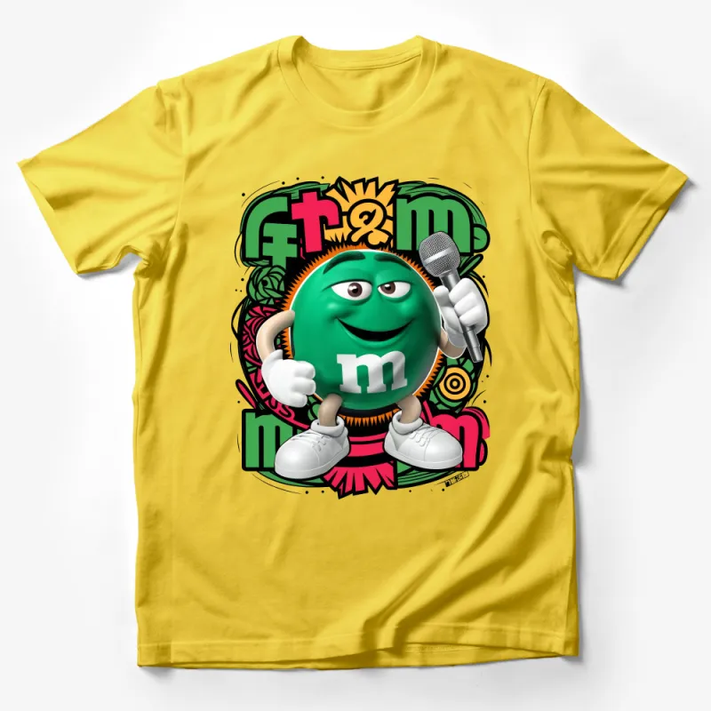 Green Cartoon Character T-Shirt, Fun Pop Culture Graphic Tee, Unisex Casual Shirt, Gift for Cartoon Fans Male T-Shirt