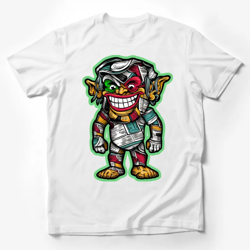 Colorful Cartoon Monster Astronaut T-Shirt, Kids Space Explorer Graphic Tee, Unique Sci-Fi Character Apparel Male T-Shirt